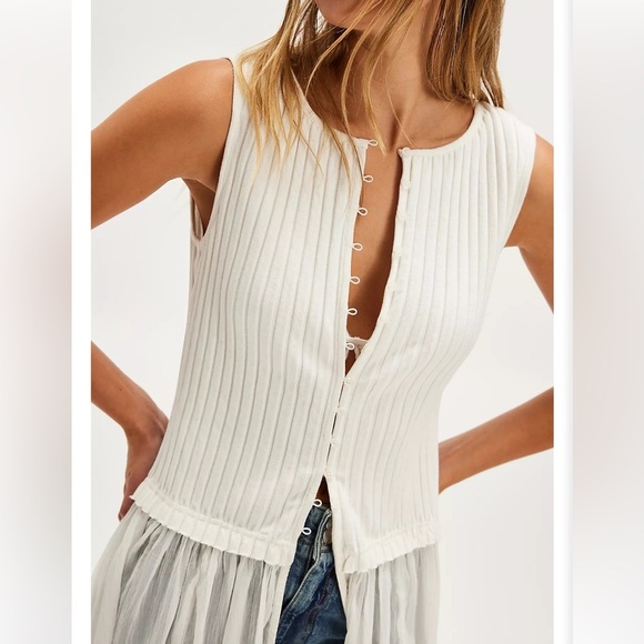 Free people Twice As Nice Maxi Top white flawed - Picture 6 of 8